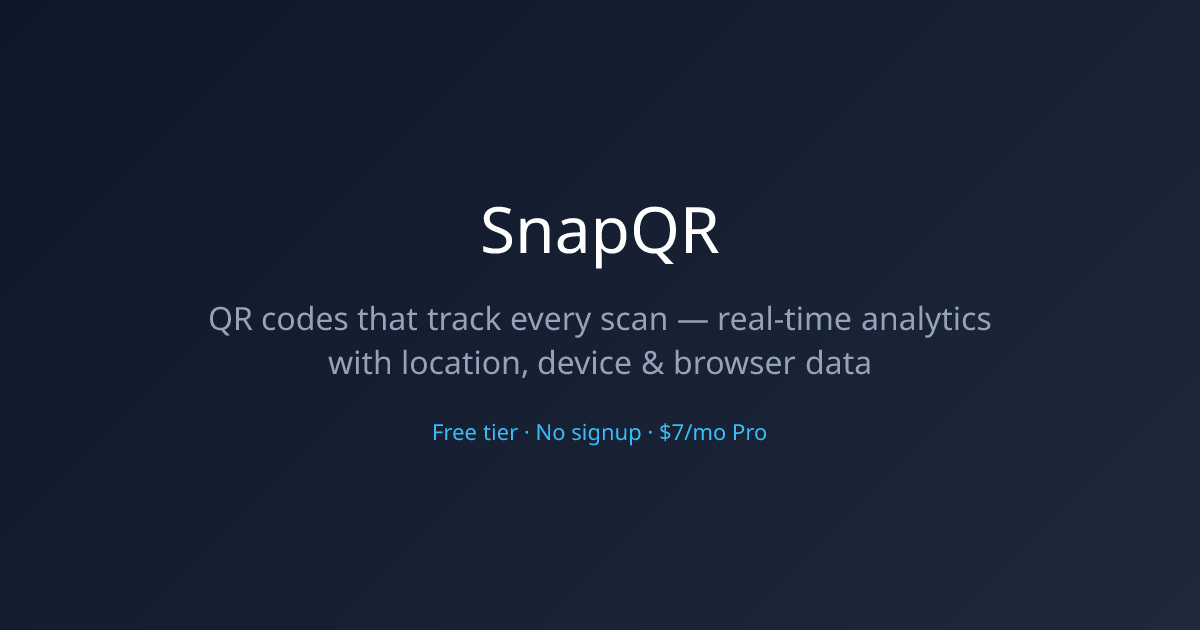 SnapQR — QR codes that track every scan | API Snap